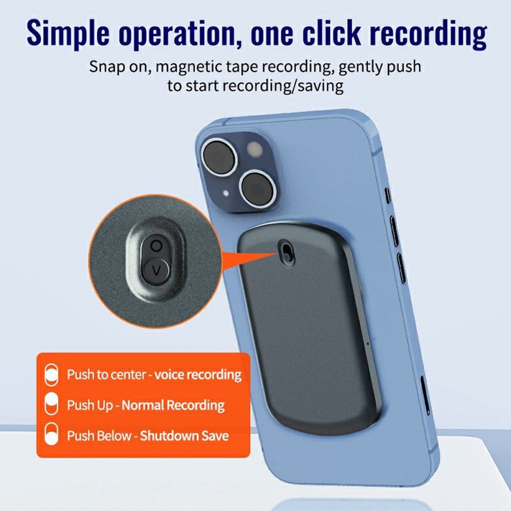 A1 8GB Magnetic Phone Call Recorder Rechargeable Voice-Activated Noise Reduction Audio Recorder