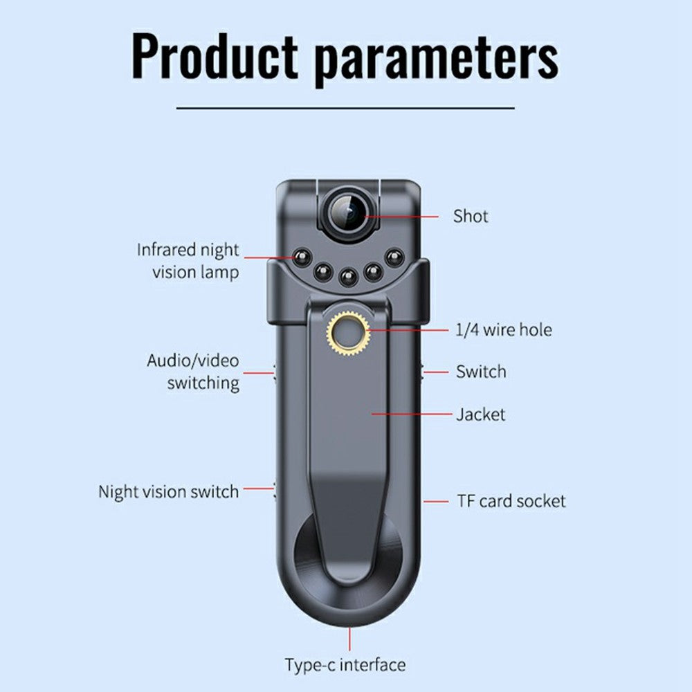 C10 32GB HD 1080P Night Vision kamera Lyd-/videooptager Enhed Bælteclipsdesign Diktafon
