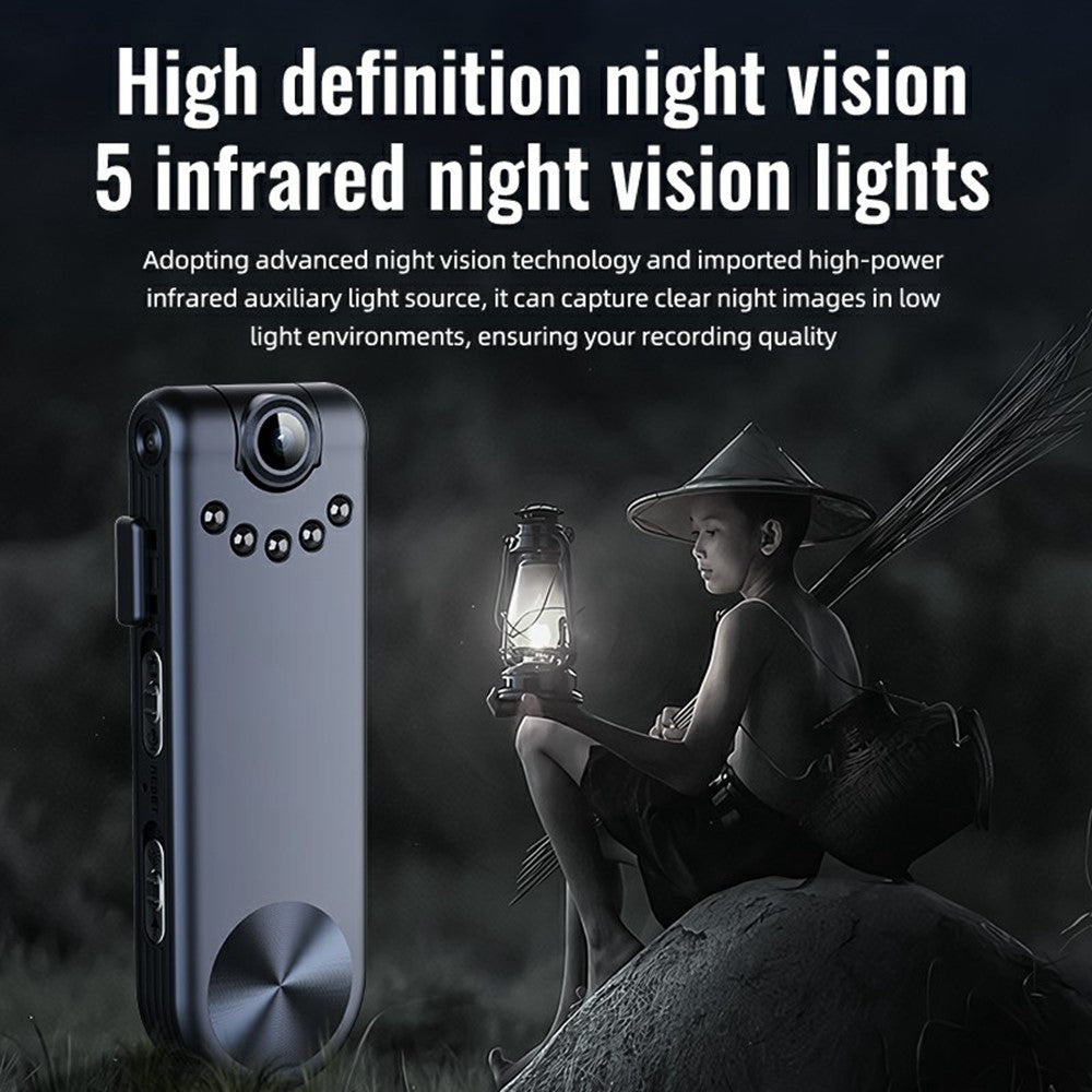 C10 8GB HD 1080P Night Vision Camera Sound Video Recording Device Back Clip Design Voice Recorder