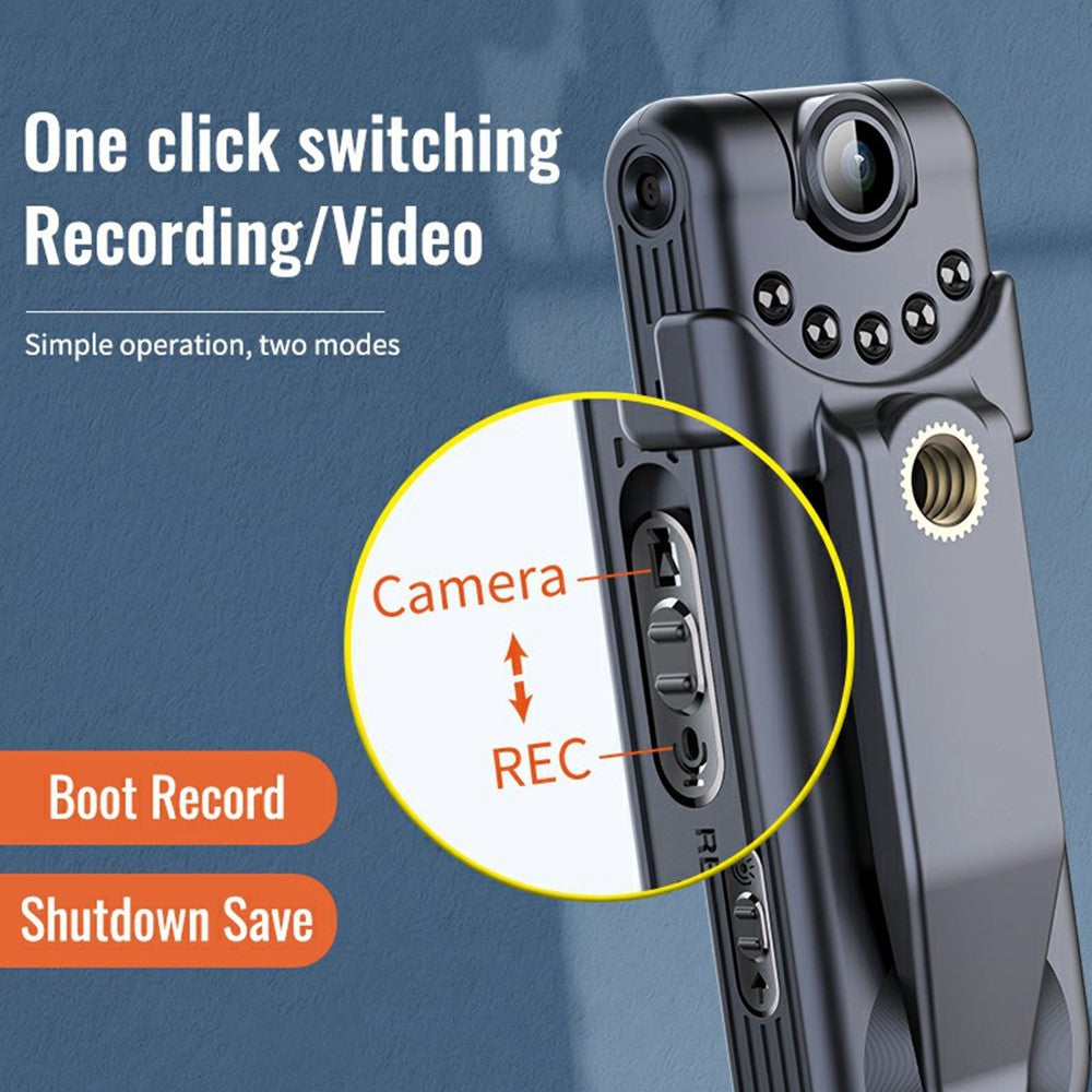 C10 8GB HD 1080P Night Vision Camera Sound Video Recording Device Back Clip Design Voice Recorder
