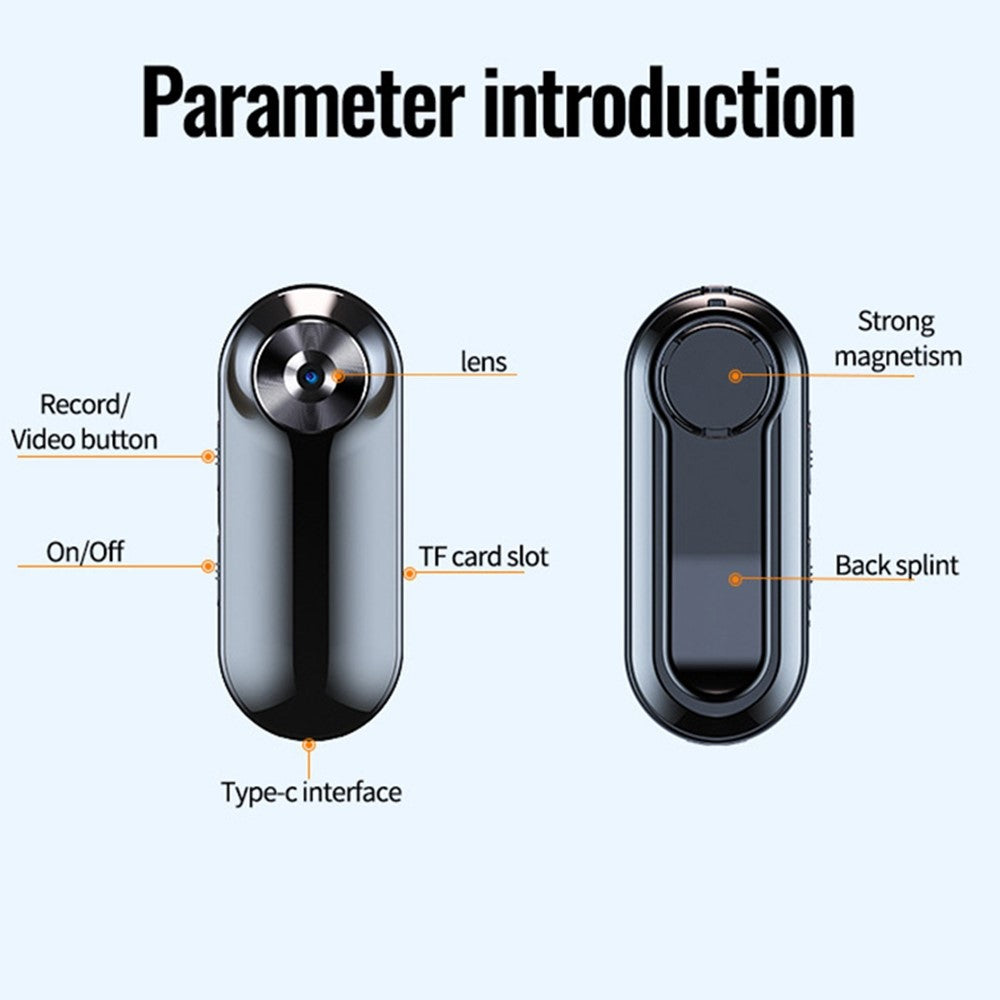 C20 1920x1080P Mini Kroppskamera Bakklämma Bodycam Brusreducerande Röstinspelare med 32G TF-kort