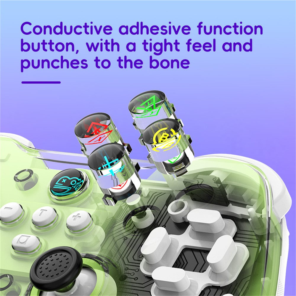 Z01X Transparent Design Bluetooth-compatible Gamepad Six-Axis Dual Motor Vibration Game Controller