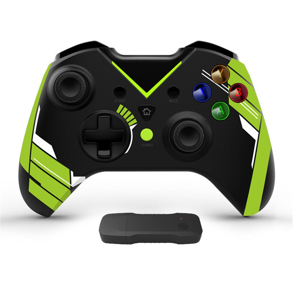HY-4206 Water Transfer Printing for Xbox / PS3 / PC 2.4G Wireless Gamepad Turbo Dual Vibration Six-Axis Game Controller