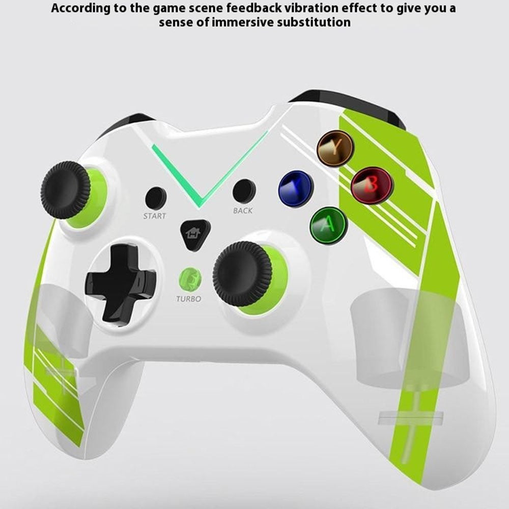 HY-4206 Water Transfer Printing for Xbox / PS3 / PC 2.4G Wireless Gamepad Turbo Dual Vibration Six-Axis Game Controller