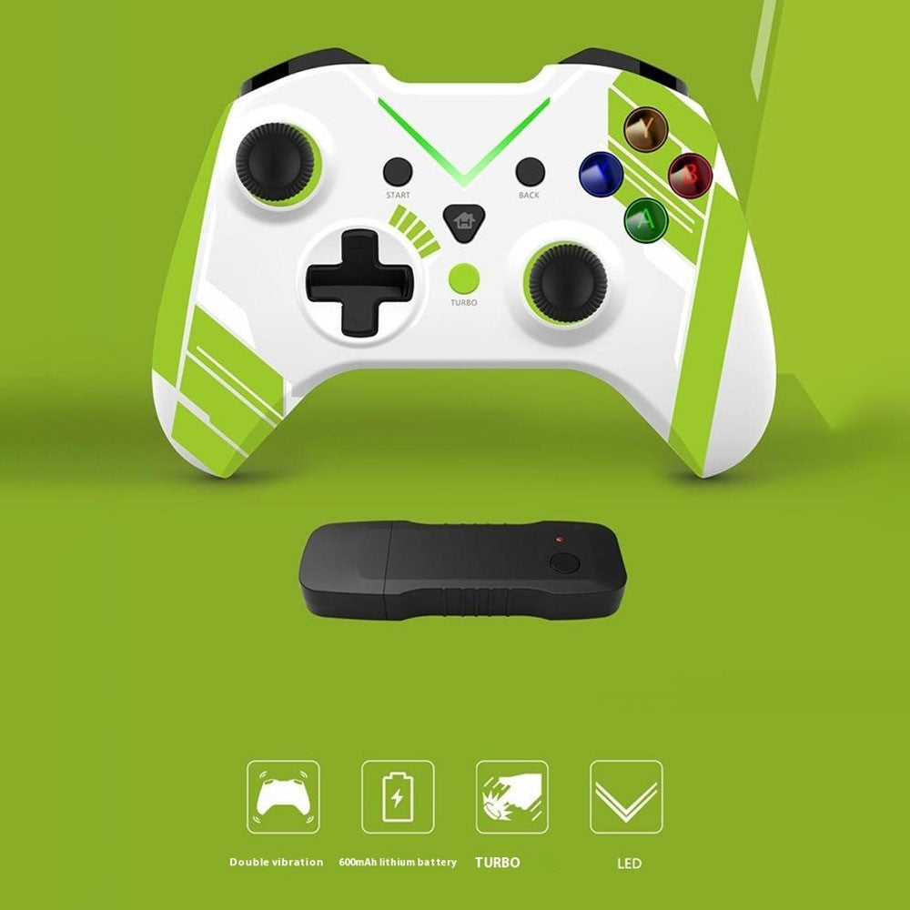 HY-4206 Water Transfer Printing for Xbox / PS3 / PC 2.4G Wireless Gamepad Turbo Dual Vibration Six-Axis Game Controller