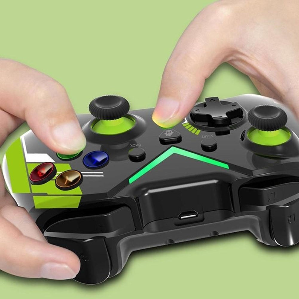 HY-4206 Water Transfer Printing for Xbox / PS3 / PC 2.4G Wireless Gamepad Turbo Dual Vibration Six-Axis Game Controller