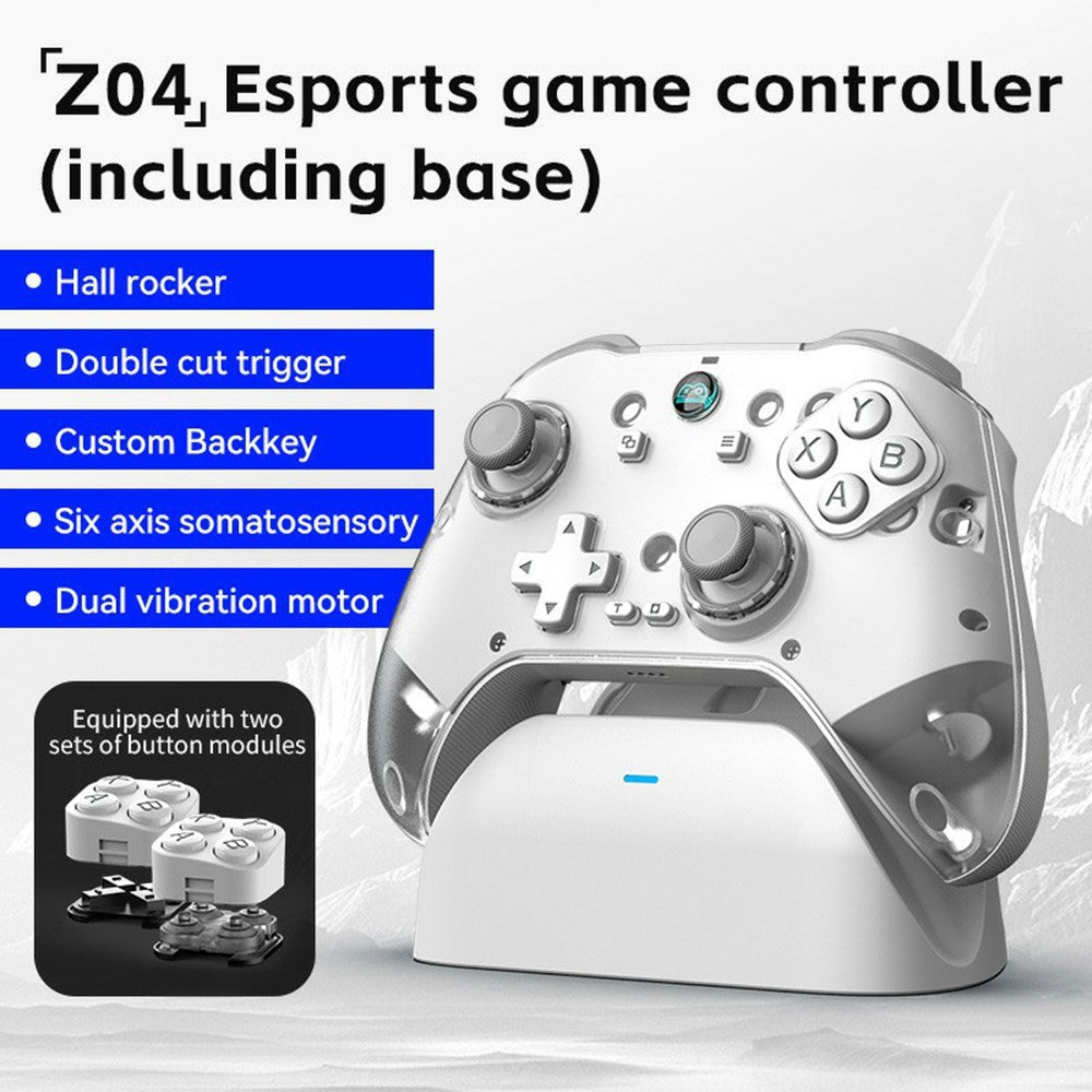 Z04 Wireless Game Controller Bluetooth-compatible Gamepad with Charging Base for Nintendo Switch / Computer / Android / iOS