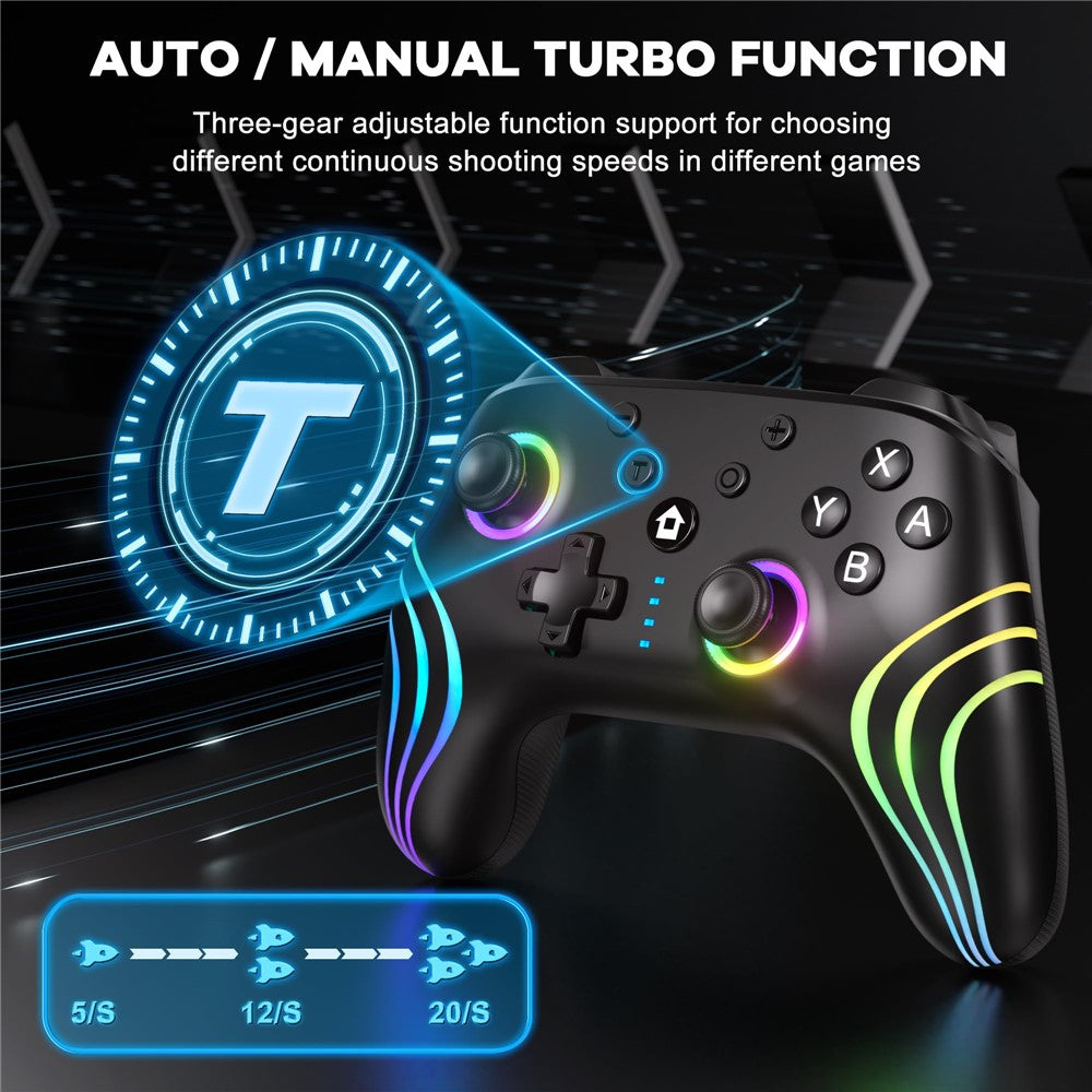 CX-262 Colorful Light Game Controller Six-Axis Motion Sensing Dual Motor Vibration Bluetooth-Compatible Gamepad
