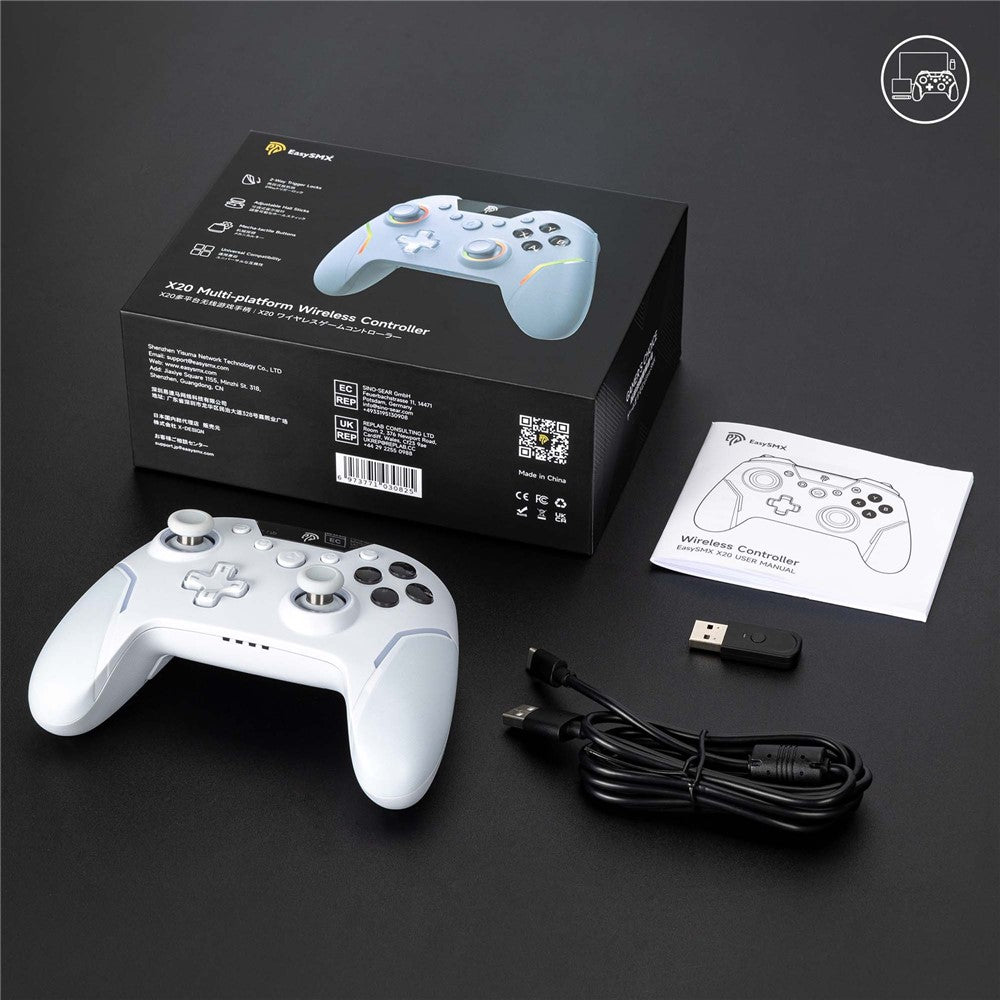 EASYSMX X20 Gaming Controller Bluetooth-Compatible / 2.4G / Wired Programmable Gamepad