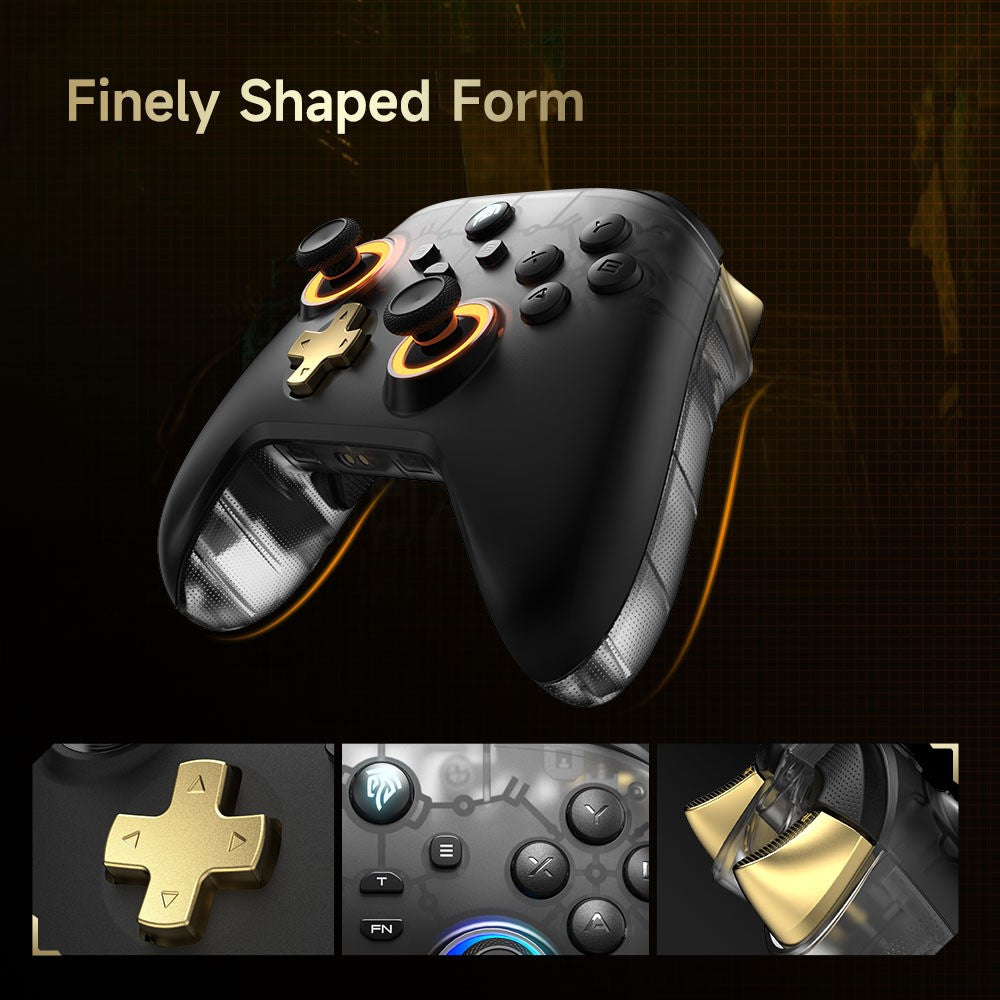 EASYSMX D05 Gaming Controller Dual Hall Sensor Bluetooth-Compatible / 2.4G Wireless / Wired RGB Gamepad with Charging Dock
