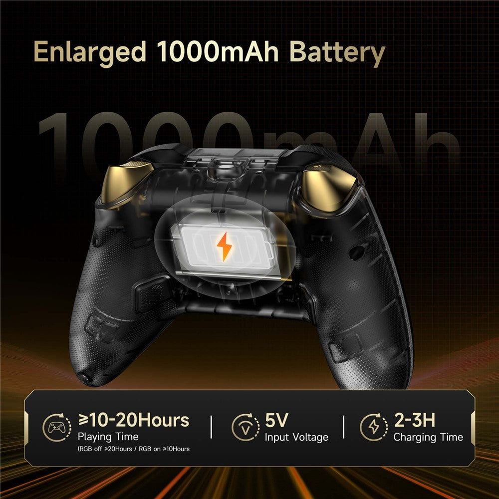 EASYSMX D05 Gaming Controller Dual Hall Sensor Bluetooth-Compatible / 2.4G Wireless / Wired RGB Gamepad with Charging Dock