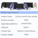 LINYUVO KS63 For Nintendo Switch / Switch OLED Retro Gaming Controller Programmable Gyro Sensor
