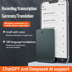 A3 8GB AI Voice Recorder ChatGPT Smart Transcription Real-Time Speech to Text One-Button Recording Device