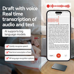 A3 8GB AI Voice Recorder ChatGPT Smart Transcription Real-Time Speech to Text One-Button Recording Device