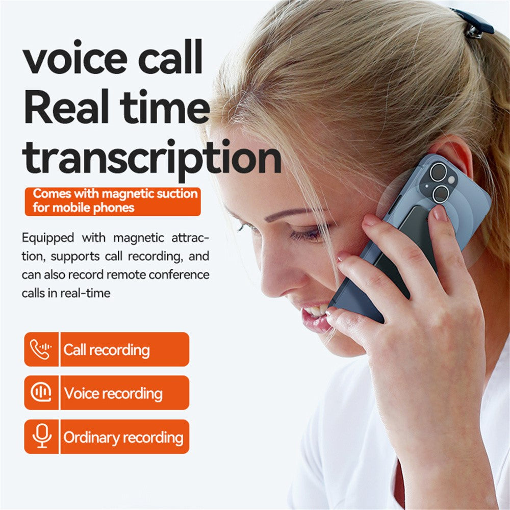 A3 64GB AI Voice Recorder ChatGPT Smart Transcription Real-Time Speech to Text One-Button Recording Device