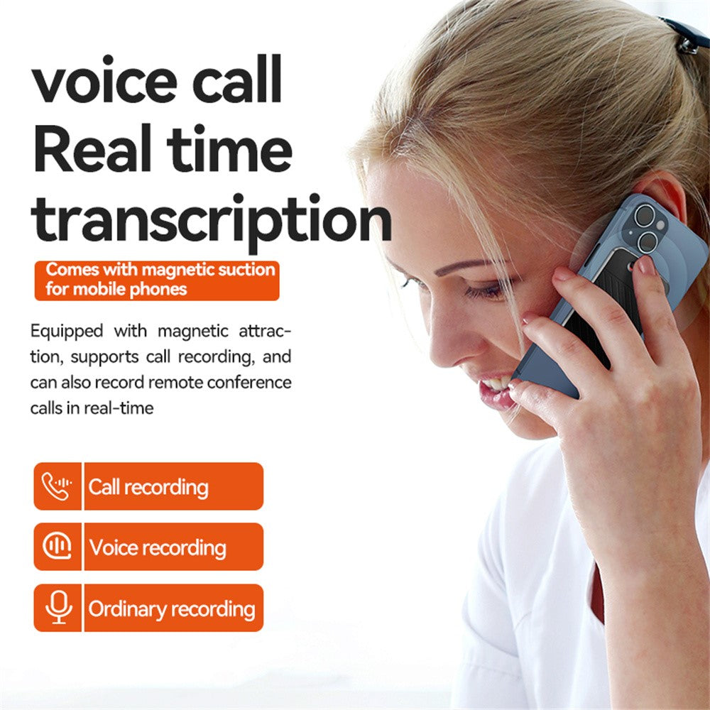 A3 Arc Frame Diagonal Stripes 64GB AI Voice Recorder ChatGPT Smart Transcription Magnetic Sound Recorder