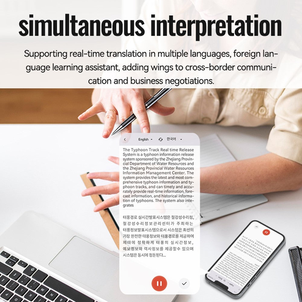 Q90A 64 GB AI Stemmeoptager ChatGPT Smart Transkription App-styret Lydoptager Pen