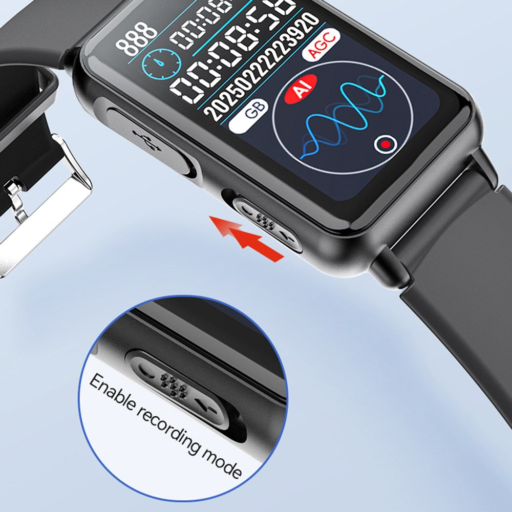 S18A 64GB AI Voice Recorder ChatGPT Smart Transcription App Controlled Recording Watch Translator