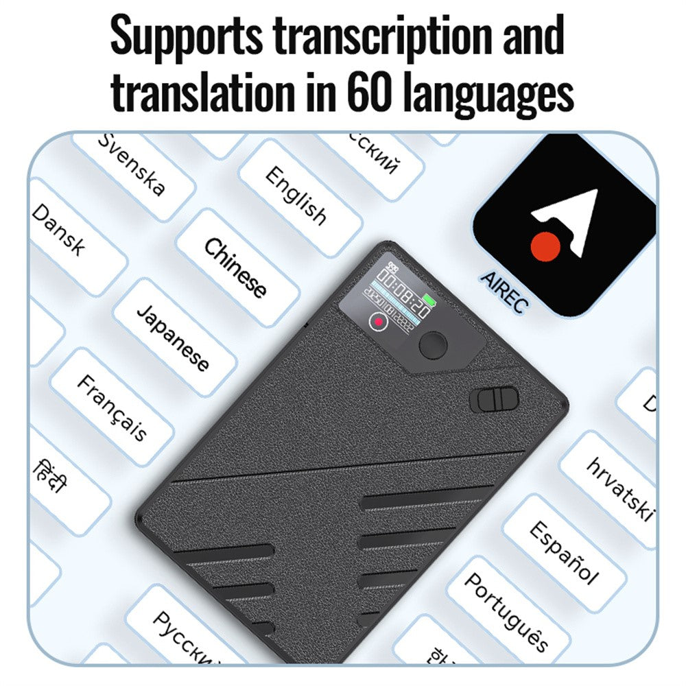 A5 32GB AI Stemmeoptager GPT Intelligent Lydoptager APP-kontrol Realtidstranskription Resumé Oversættelsesenhed