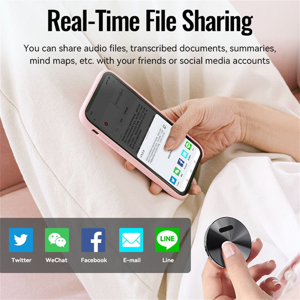 A6 8GB Magnetic Dictaphone App Control AI Voice Recorder ChatGPT Smart Transcription Translator
