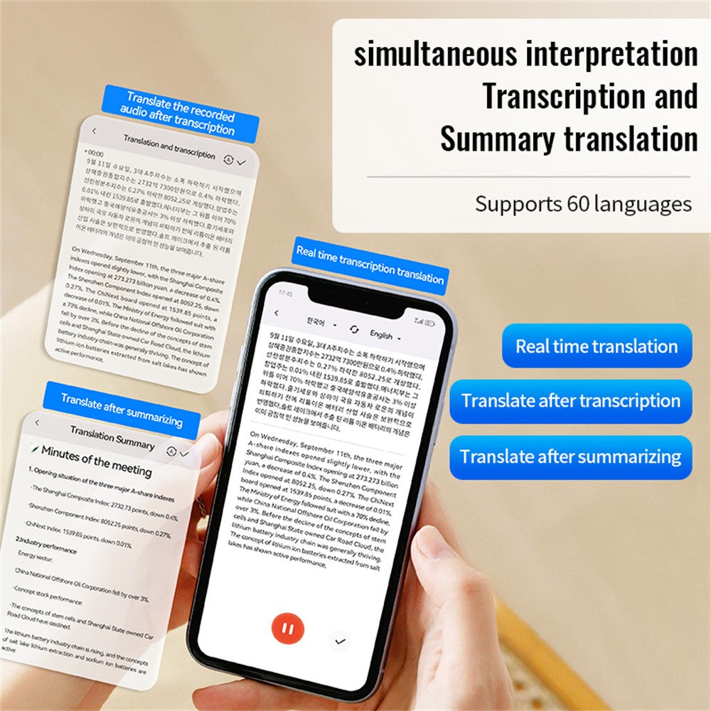 M29A 64GB AI Voice Recorder ChatGPT Smart Transcription Translation Sound Recorder APP Control