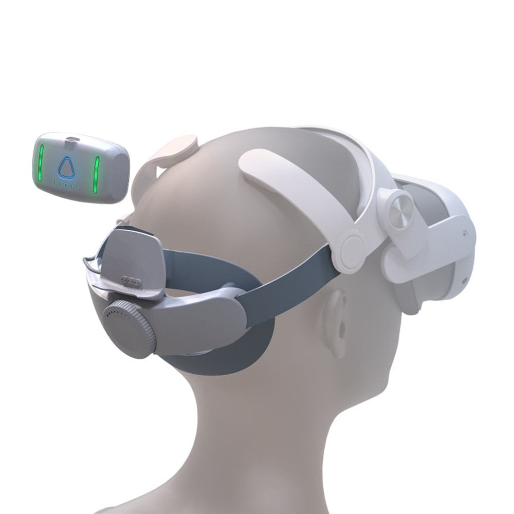 T302POWER Til Meta Quest 3 / Quest 3S Hovedbånd VR Headset Tilbehør Hovedrem med Omgivende Belysning 5000mAh Batteri