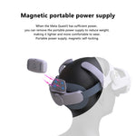 T302POWER Til Meta Quest 3 / Quest 3S Hovedbånd VR Headset Tilbehør Hovedrem med Omgivende Belysning 5000mAh Batteri