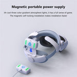 T302POWER Til Meta Quest 3 / Quest 3S Hovedbånd VR Headset Tilbehør Hovedrem med Omgivende Belysning 5000mAh Batteri