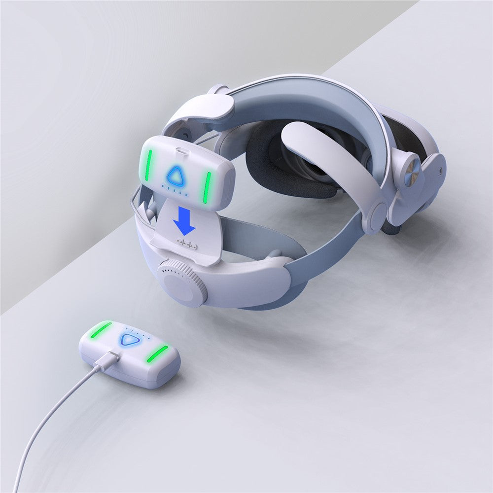 T302POWER Til Meta Quest 3 / Quest 3S Hovedbånd VR Headset Tilbehør Hovedrem med Omgivende Belysning 5000mAh Batteri