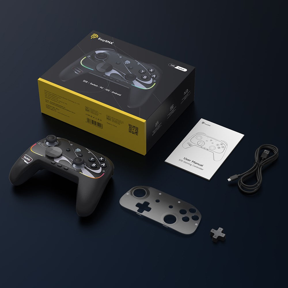 EASYSMX S10 Game Controller for Nintendo Switch 2 / 1 / Android / iOS One Key Wake Up Gamepad with RGB Light