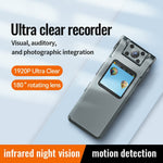 V28 HD Noise Reduction Voice Recorder 1920P Direct Recording Device with 180° Rotation Lens