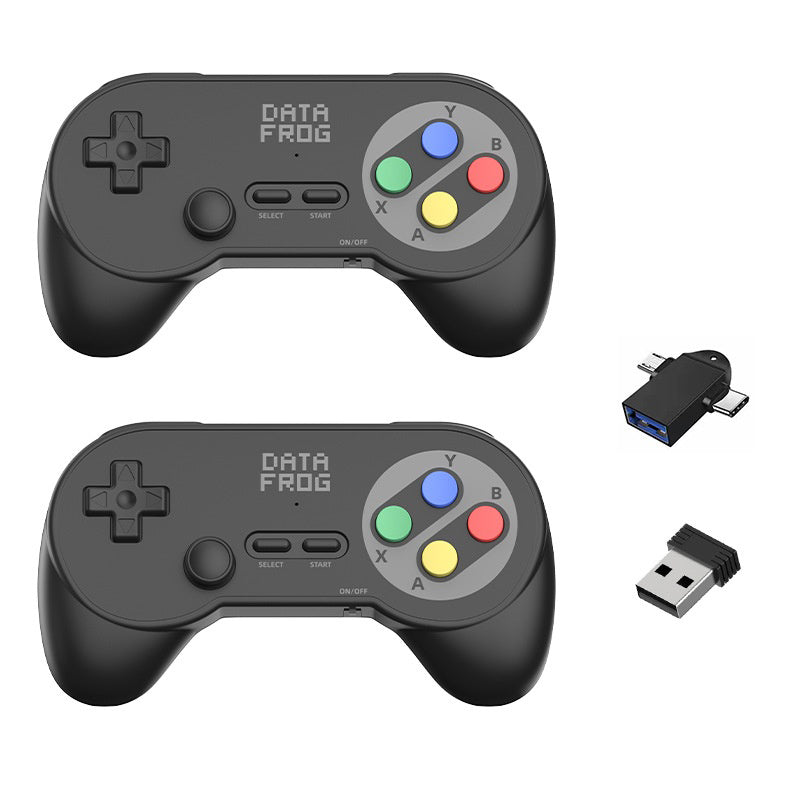 DATA FROG PC07 2Pcs 2.4G Wireless Gaming Controller for PC / Android / Tablet Dual Player Gamepad