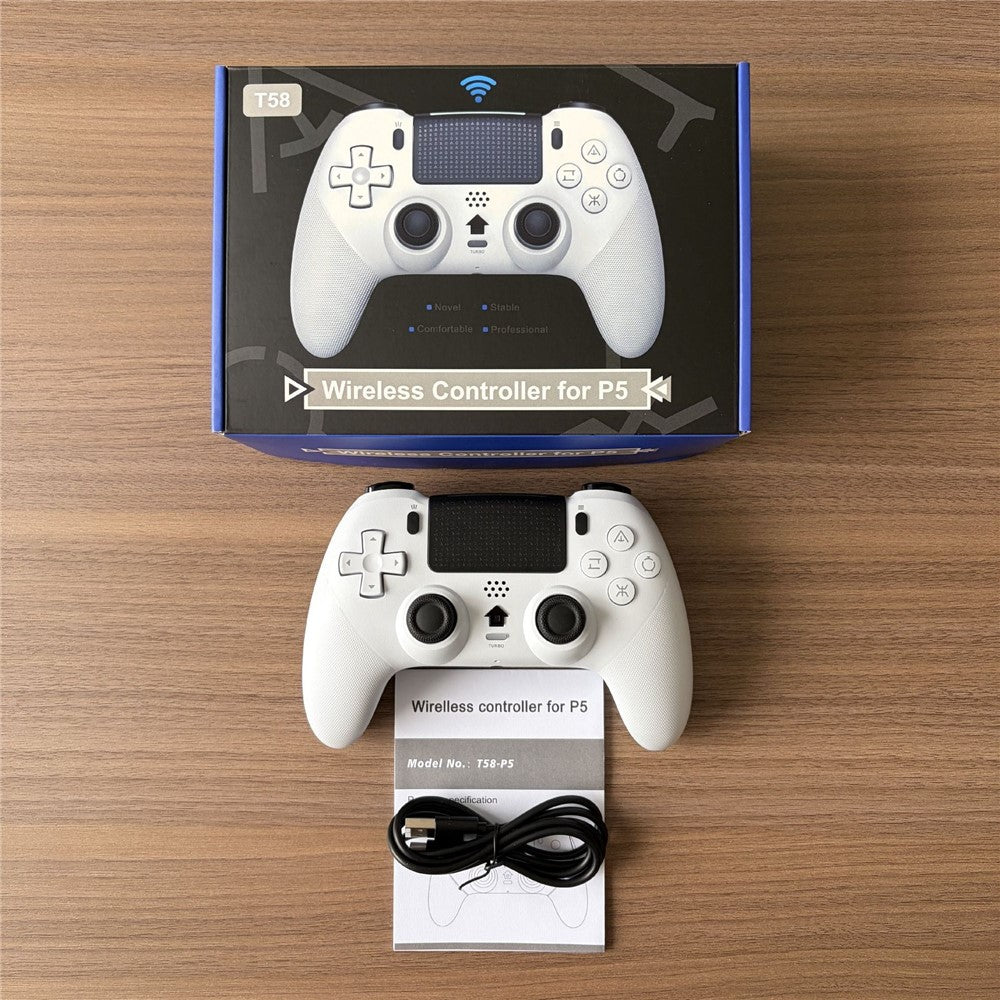 T58 Wireless Game Controller for PS5 / PS5 Pro / PS5 Slim 6-Axis Gyro Bluetooth-compatible Gamepad