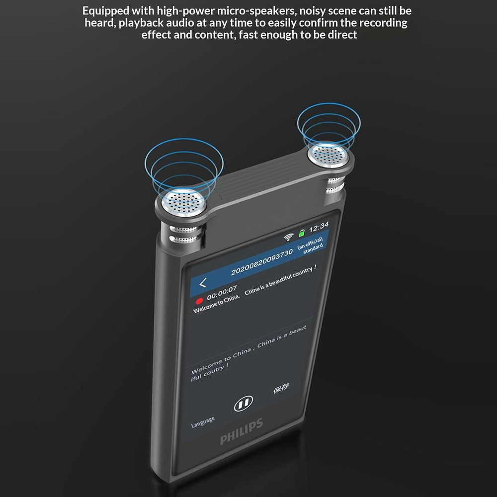 PHILIPS VTR8600 32GB AI Transcription Voice Recorder Real Time Translation Device for Meeting