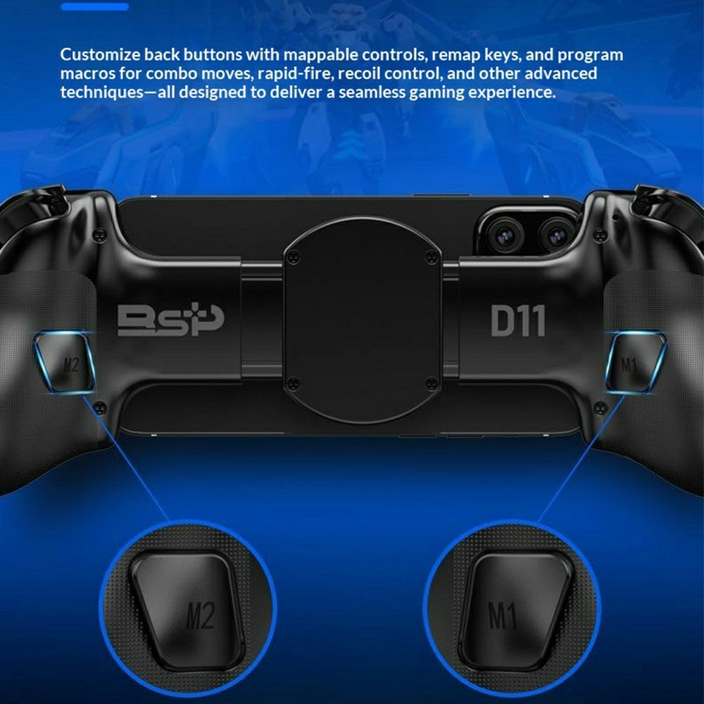 D11S Gaming Controller with Cooling Fan, Hall Trigger, Programmable Back Keys, Stretching Gamepad for Phone / Tablet / Nintendo Switch