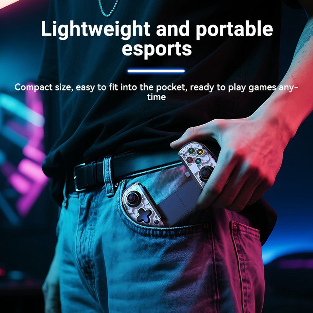 D6mini Stretching Gaming Controller with Hall Joystick Dual Mode Bluetooth-compatible Wired Gamepad for Android iOS Switch PC