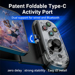 D6mini Stretching Gaming Controller with Hall Joystick Dual Mode Bluetooth-compatible Wired Gamepad for Android iOS Switch PC