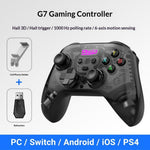 G7 Wireless Bluetooth-compatible Gaming Controller with Phone Holder & Receiver Hall Joystick Trigger Six-Axis Motion Sensing 1000Hz Gamepad for PC / Nintendo Switch / PS4