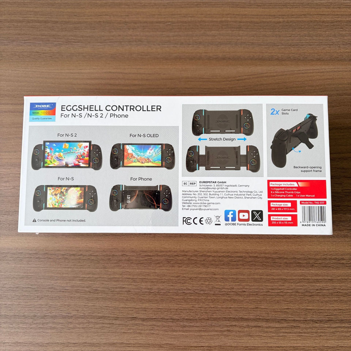 DOBE FOMIS ELECTRONICS TNS-5117 Teleskopisk controller til Nintendo Switch 2/OLED/Switch Makro-programmerbar kablet gamepad