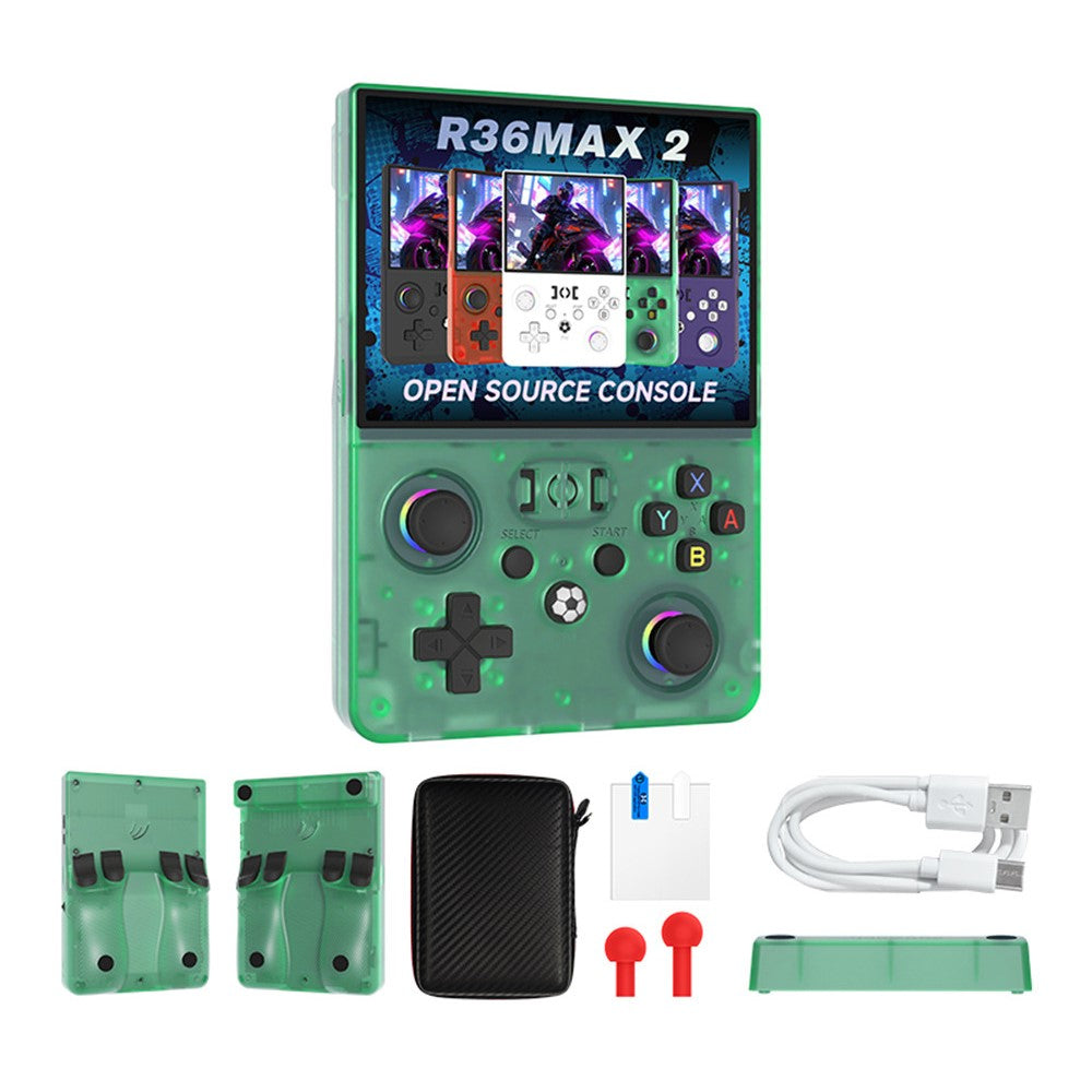 R36MAX2 128GB Open Source Håndholdt Spillekonsol 4,5 tommer IPS Skærm Dobbelte Joysticks Arkade GBA Retro Gaming Afspiller