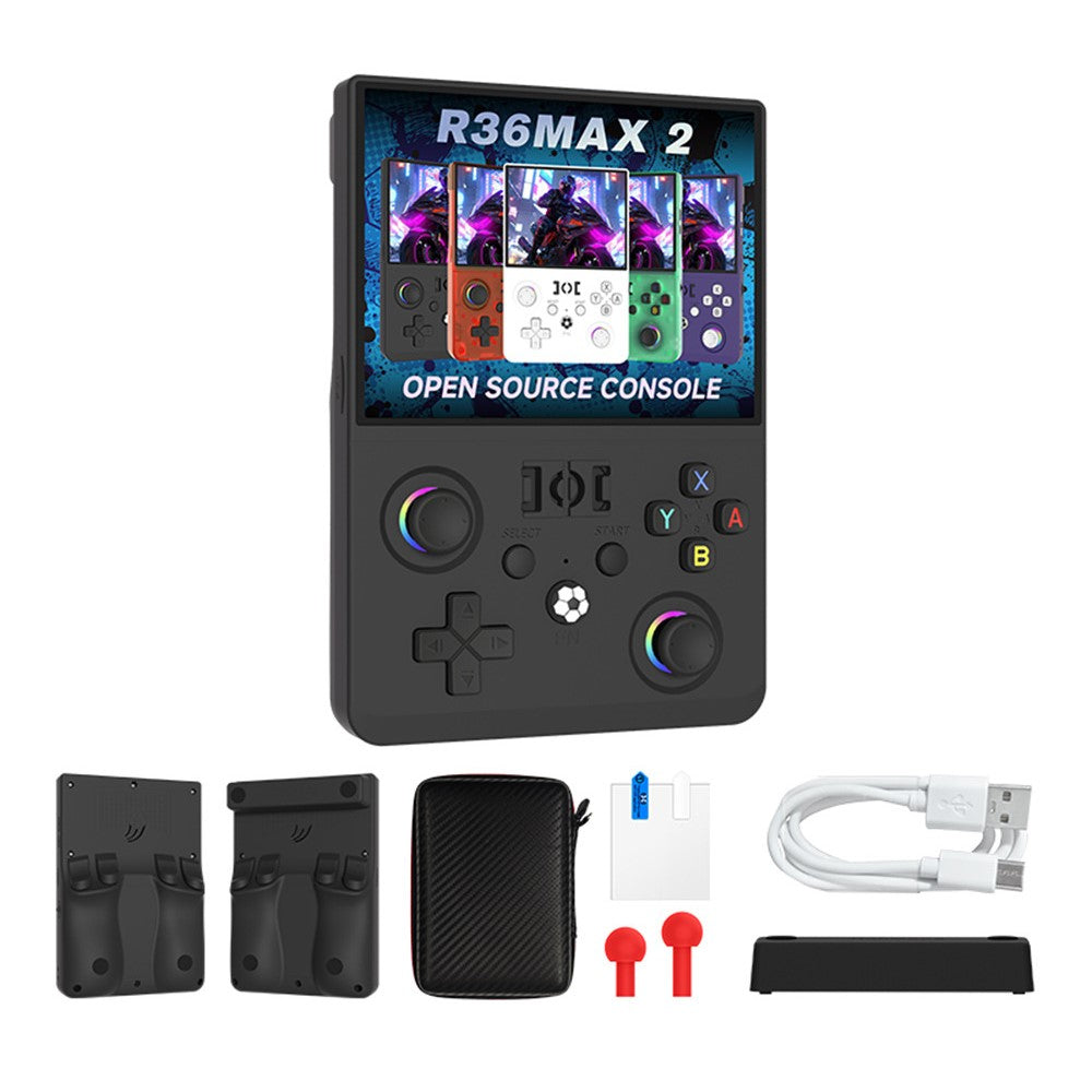 R36MAX2 128GB Open Source Håndholdt Spillekonsol 4,5 tommer IPS Skærm Dobbelte Joysticks Arkade GBA Retro Gaming Afspiller