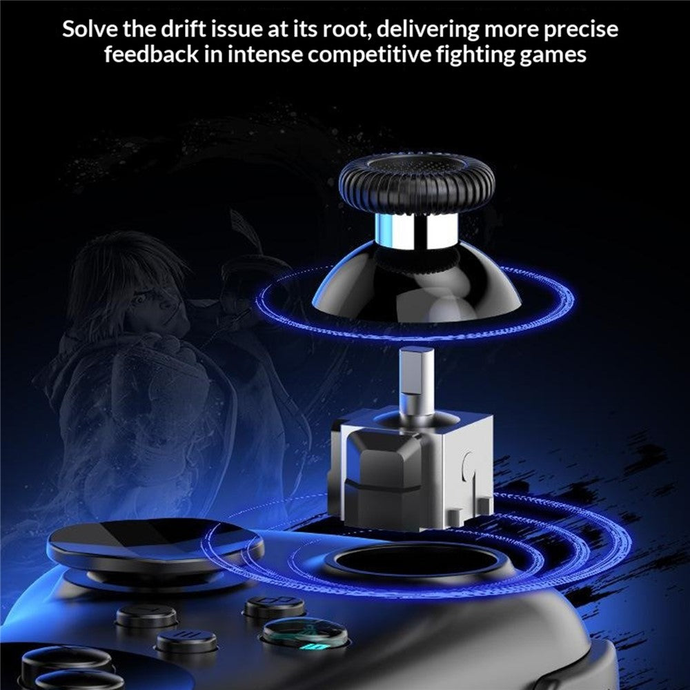 Y04 Gaming Controller 6-Button Fighting Layout Hall Joystick for Nintendo Switch / Sony PlayStation 4 / 3 / PC
