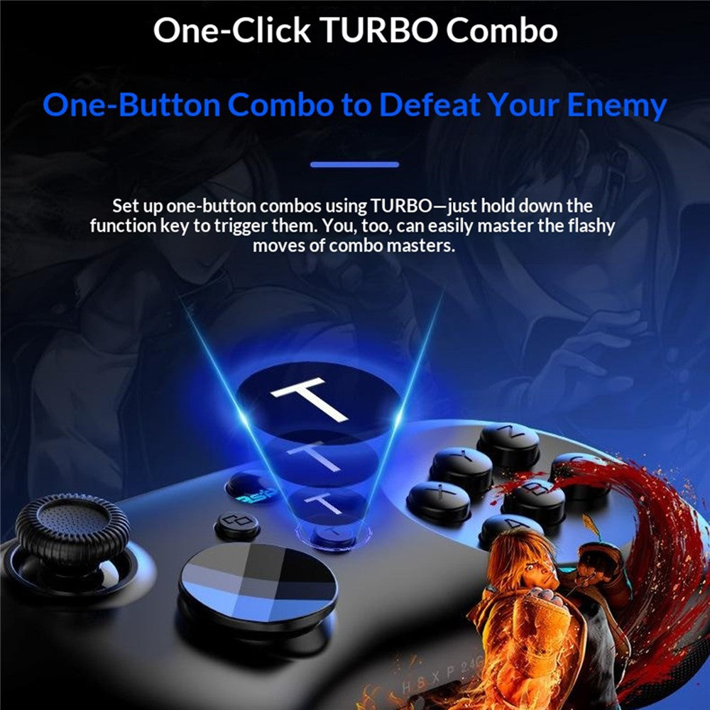 Y04 Gaming Controller 6-Button Fighting Layout Hall Joystick for Nintendo Switch / Sony PlayStation 4 / 3 / PC