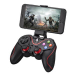 V8 Bluetooth-compatible Wireless Gamepad with Phone Holder for Android / iOS / PC / PS3 / TV Gaming Controller