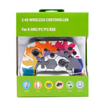 XSX Water Transfer Print 2.4G Wireless Gaming Controller Dual Vibration Motor Gamepad for PC Switch Android