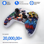 XSX Water Transfer Print 2.4G Wireless Gaming Controller Dual Vibration Motor Gamepad for PC Switch Android