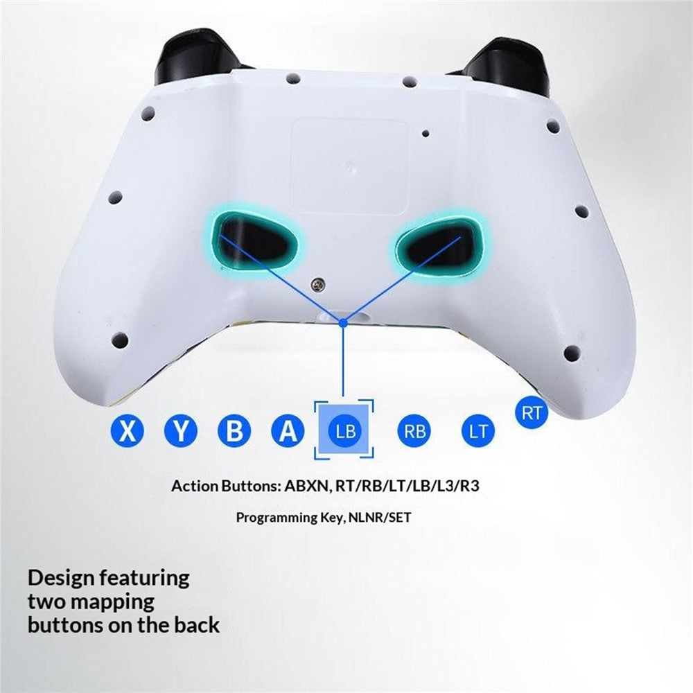 XSX Water Transfer Print 2.4G Wireless Gaming Controller Dual Vibration Motor Gamepad for PC Switch Android