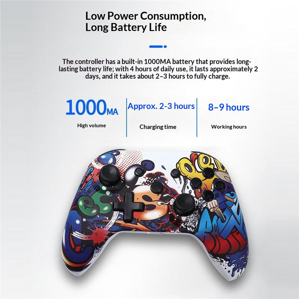 XSX Water Transfer Print 2.4G Wireless Gaming Controller Dual Vibration Motor Gamepad for PC Switch Android