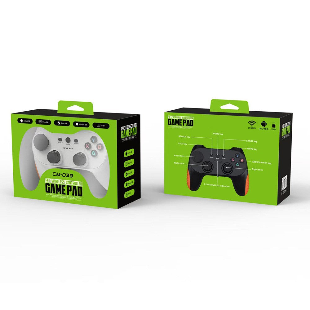 CM-039 Dual Player 2.4G Wireless Controller Gamepad with Interchangeable D-pad for PC Android Smart TV Gaming