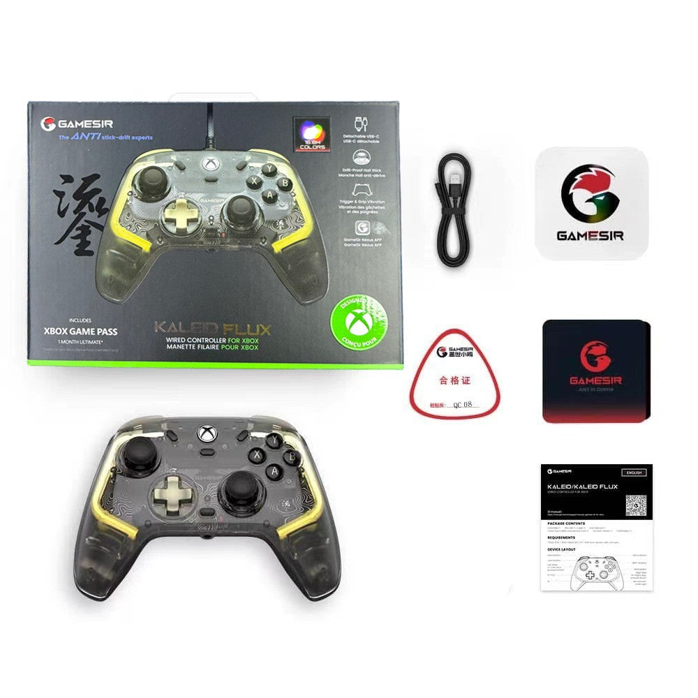 GAMESIR K1 Wired Gaming Controller for Xbox One / Series X / S / PC Hall Effect Transparent RGB Design
